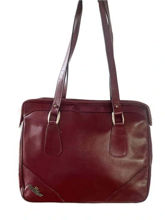 Etienne Aigner Vintage Leather Business Deep Burgundy Shoulder Bag - Picture 2 of 10